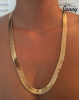 14K Gold Overlay 10mm Oversized Old School HERRINGBONE Necklace 20" or 24"